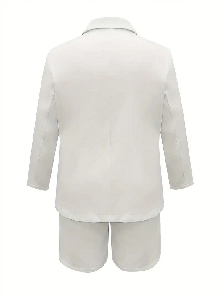 Long Sleeve Two-Piece Set – Relaxed Coat & Shorts