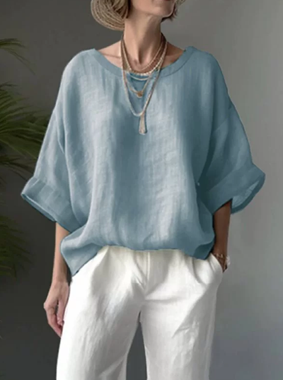 Elegant Loose Fit Round Neck Top