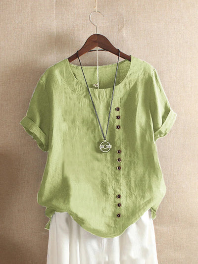 Cotton Linen Short Sleeve Shirt