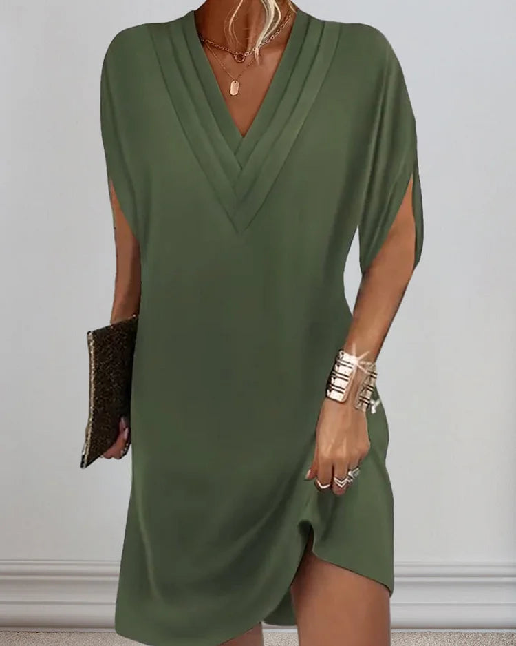 V-Neck Flattering Fit Dress