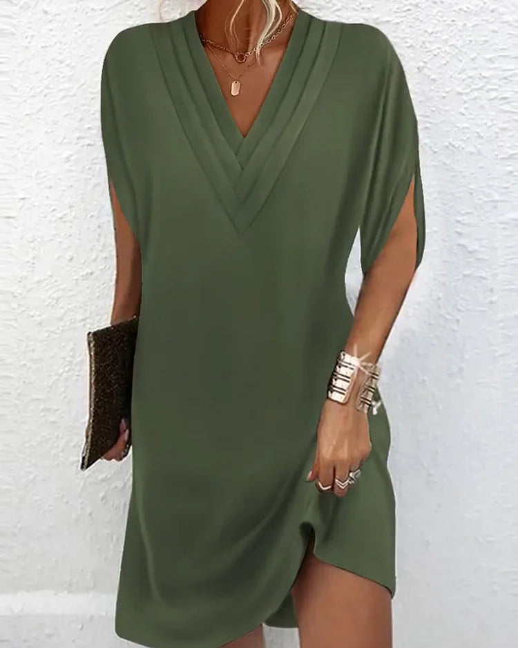 V-Neck Flattering Fit Dress
