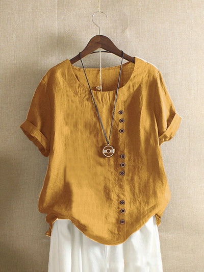 Cotton Linen Short Sleeve Shirt