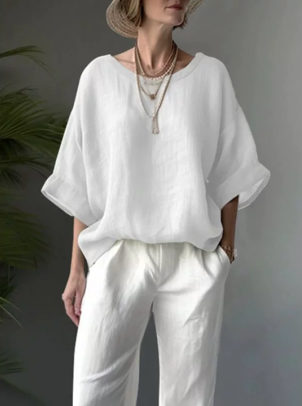 Elegant Loose Fit Round Neck Top