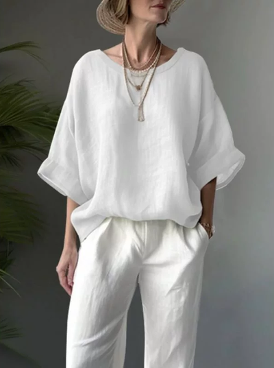 Elegant Loose Fit Round Neck Top