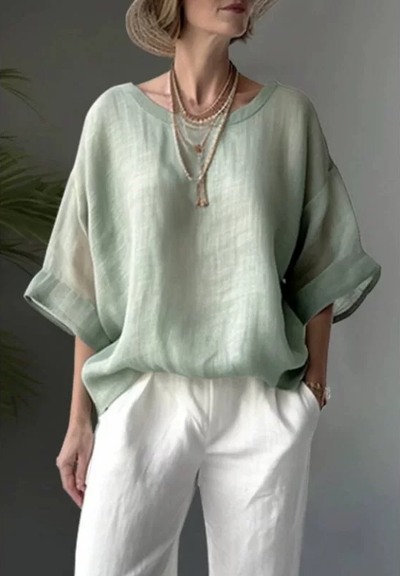 Elegant Loose Fit Round Neck Top
