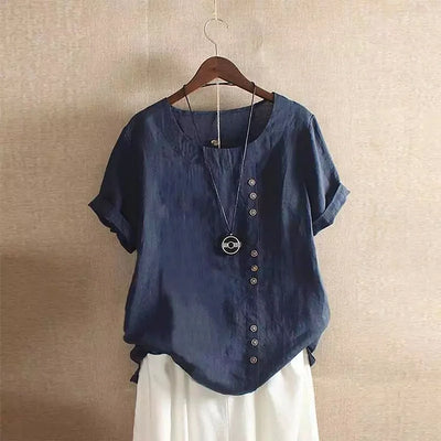 Cotton Linen Short Sleeve Shirt