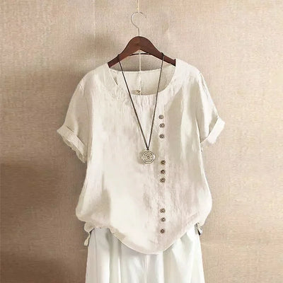 Cotton Linen Short Sleeve Shirt