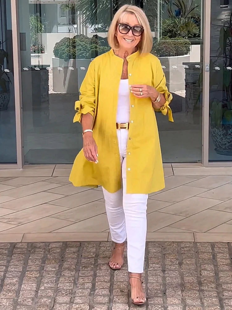 Long Cotton Swing Shirt Jacket – Flattering Fit