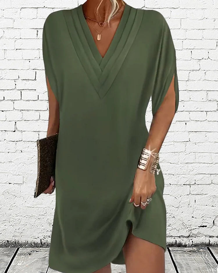 V-Neck Flattering Fit Dress