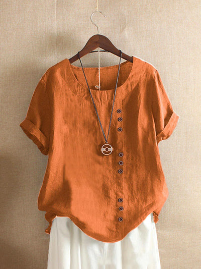 Cotton Linen Short Sleeve Shirt