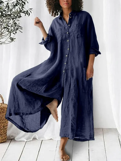 Wide-Leg Long Sleeve Jumpsuit – Effortless Fit
