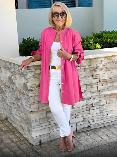 Long Cotton Swing Shirt Jacket – Flattering Fit
