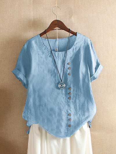Cotton Linen Short Sleeve Shirt