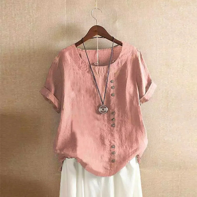 Cotton Linen Short Sleeve Shirt