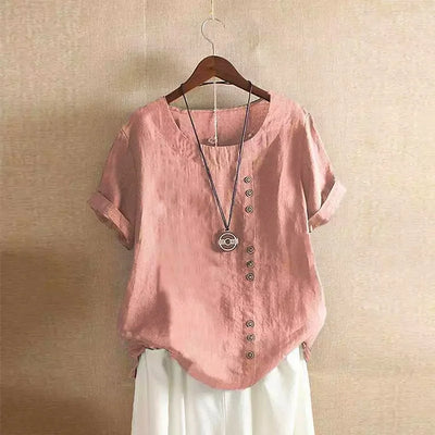 Cotton Linen Short Sleeve Shirt
