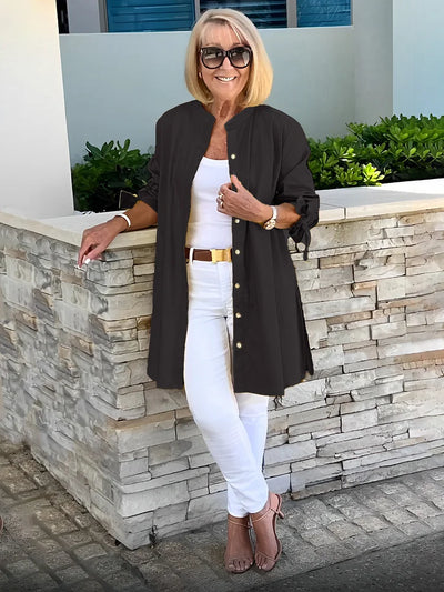 Long Cotton Swing Shirt Jacket – Flattering Fit