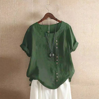 Cotton Linen Short Sleeve Shirt