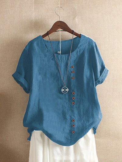 Cotton Linen Short Sleeve Shirt