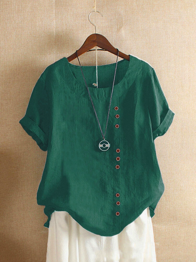 Cotton Linen Short Sleeve Shirt