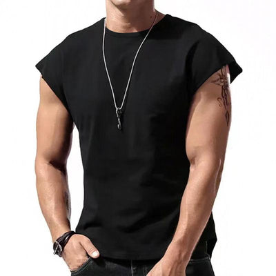 Men's Solid Loose Sleeveless Sports T-Shirt