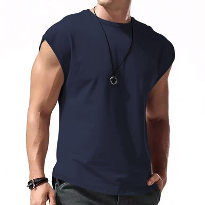 Men's Solid Loose Sleeveless Sports T-Shirt